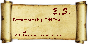 Borsoveczky Sára névjegykártya
